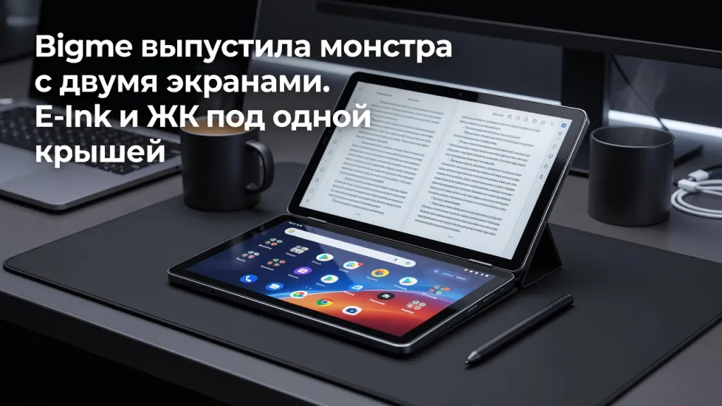 Bigme выпустила монстра с двумя экранами. E-Ink и ЖК под одной крышей