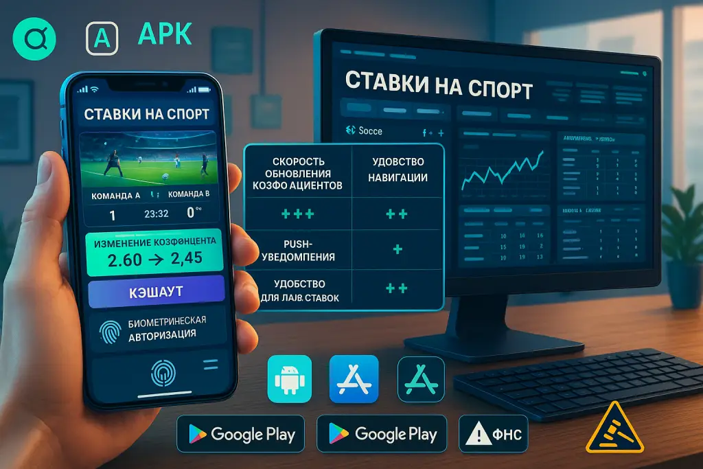 Приложение ставки на спорт - мобильный и десктопный опыт